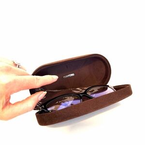 NEW Tom Ford TF5763-B 001 Shiny Black Cat-Eye Blue-Light Block Glasses